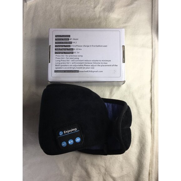 Unisex Sleep Mask Headphones USB Cord And Drawstring Travel Bag - Picture 3 of 5